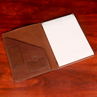 Portafolio de Documentos A4 de Cuero Genuino con Logotipo Personalizado en Relieve, Carpeta de Archivos Multifuncional para Negocios, Calidad Superior Vding
