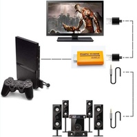 PS2 ke HDMI 480i/480p/576i adaptor konverter Video Audio dengan Output Audio 3.5mm mendukung semua mode tampilan PS2 untuk Monitor HDTV