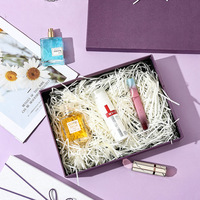 Boîte cadeau en matériaux recyclés violets pour foulards et chaussettes, emballage pour la Saint-Valentin