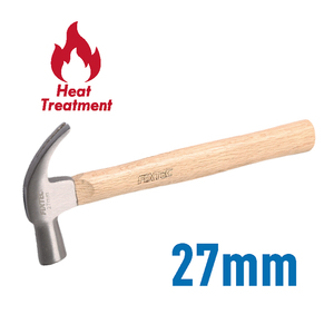 Marteau à griffes de type britannique FIXTEC 27mm/29mm traité thermiquement avec manche en bois FHCH20027W/FHCH20029W Marteau en bois FHCH20027W/FHCH200 - Product Image 2
