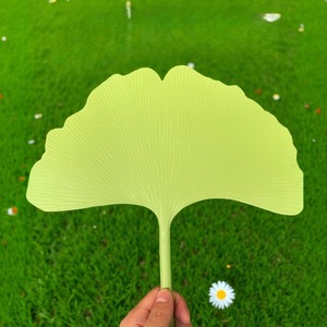 Ginkgo Leaf Fan Green Manual Foldable Portable Handheld Summer Cooling Fan Easy Carry Durable Gift - Product Image 1