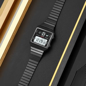Skmei Digital Watch Men Stainless Steel Band 3Bar Water Resistant Luminous Dual Time Alarm Sports Watch - Product Image 3