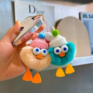 Lindo llavero colgante de coche con forma de pato pequeño de imitación de piel de conejo Rex, muñeco de peluche, adornos pequeños para <span class=keywords><strong>bolsos</strong></span>, pequeños regalos para todas las edades - Product Image 1