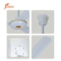 Ventilateur de plafond basique de 56 pouces, 3 pales métalliques, sans lumière, grand volume d'air, moteur durable, pour maison, hôtel, usage commercial, vente en gros
