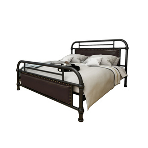 <span class=keywords><strong>Grand</strong></span> cadre de lit en métal avec rangement, base de plate-forme à latte de style Queen et King en or - Product Image 5