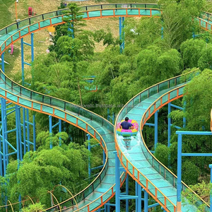 Gran diversión al aire libre equipo de juego de agua Parque de Atracciones juegos flotantes gigante de vidrio largo tobogán de agua paseos - Product Image 4