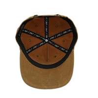 Grosir topi coklat pinggiran datar tidak terstruktur Logo kustom topi Snapback 5-Panel untuk pria penawaran menarik fitur kain umum luar ruangan