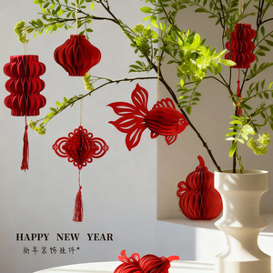 Adorno de linterna 3D para el Año Nuevo 2026, colgante de puerta del Año del Caballo, decoración para el Festival de Primavera, artículos colgantes de Año Nuevo - Product Image 2