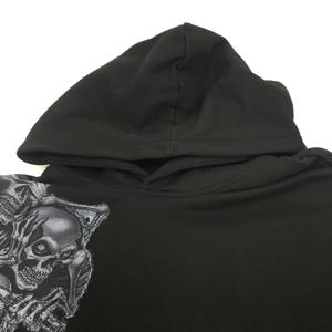 Survêtement en éponge française lourd All-Over Logo de transfert de chaleur col à capuche hommes grande taille sweats à capuche tissu tricoté Logo avant - Product Image 3