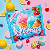 Sac d'emballage de collation de nourriture de crème glacée à la glace en plastique de Popsicle de vente chaude imprimée personnalisée sac d'emballage de crème glacée colorée de haute qualité