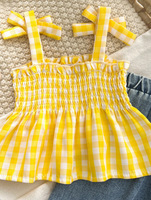 Ensemble d'été pour bébé fille de 0 à 3 ans : veste sans manches en coton avec nœud et jupe + pantalon en jean imprimé