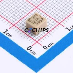 Résistance/potentiomètre réglable 3214J-1-502E SMD-3P, résistance 4,8x3,5 mm 5 kOhm 10 % 250 mW 100 ppm/ ℃ - Product Image 1