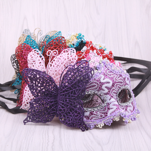 Maschera da principessa di venezia con polvere maschera tridimensionale a farfalla maschera per mezza faccia di Halloween - Product Image 1