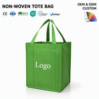 Hoge kwaliteit op maat gemaakte non-woven boodschappentas voor voedsel, fruit en groenten, opvouwbaar model met patroon en bedrukt logo