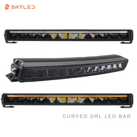 Nouvelle barre lumineuse LED fine de 20 pouces avec DRL blanc ambre et feux de route, design incurvé, étanche IP68, 15500LM pour camion, tout-terrain, 4x4