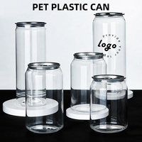 Boîtes en PET personnalisées avec logo, 250 ml, 350 ml, 500 ml, pour boissons, boîtes en PET transparentes pour boissons avec couvercle, bouteilles en plastique PET