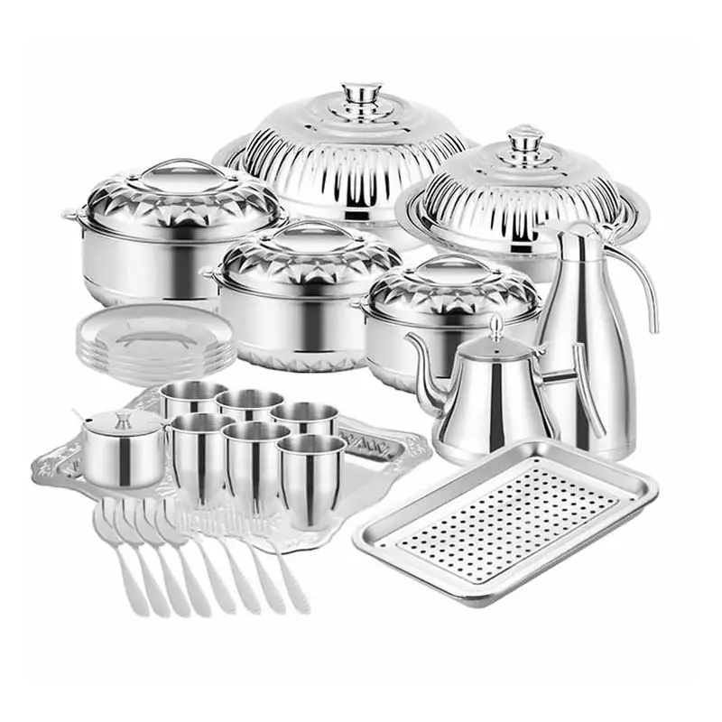 Family Non-stick Cookware Sets With Cups Tea Cups &saucers Serving Tray Set With Spoon