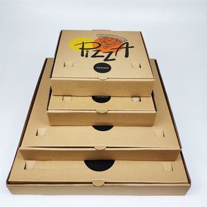 Boîte à pizza en carton ondulé en cuir de vachette marron, nouveau modèle, matériau biodégradable, emballage jetable pour pizza à emporter - Product Image 1