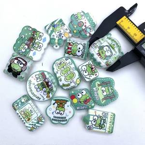 Bracelet à perles imprimé double face perforé motif grenouille aux grands yeux pour accessoire de chaîne de téléphone portable, accessoire de stylo à perles, accessoire de porte-clés - Product Image 2