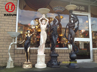 Nouveau design bronze décor sculpture bronze prométheus Sculpture lampadaire statue