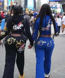 C0057 الربيع مثير طويلة الأكمام سترة طباعة المرأة قطعتين الركض مجموعة النساء - Product Image 1