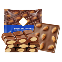 Barra de Chocolate Negro con Avellanas al Estilo Ruso, Relleno de Almendras y Frutos Secos, 40g, Snack Popular en Internet