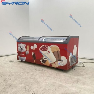 <span class=keywords><strong>Congélateur</strong></span> commercial profond de type îlot européen, vitrine à crème glacée avec porte coulissante en verre incurvé, équipement de réfrigération - Product Image 6
