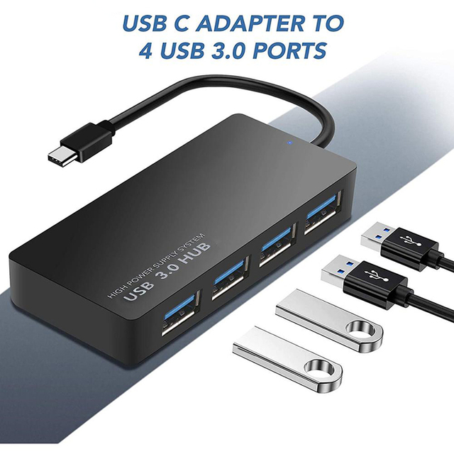 Xput 4 in 1 USB Type C Docking Station Hub USB 3.1 Input to 4 Ports USB 3.0 Expansion Hub for General Type C Source Hardware