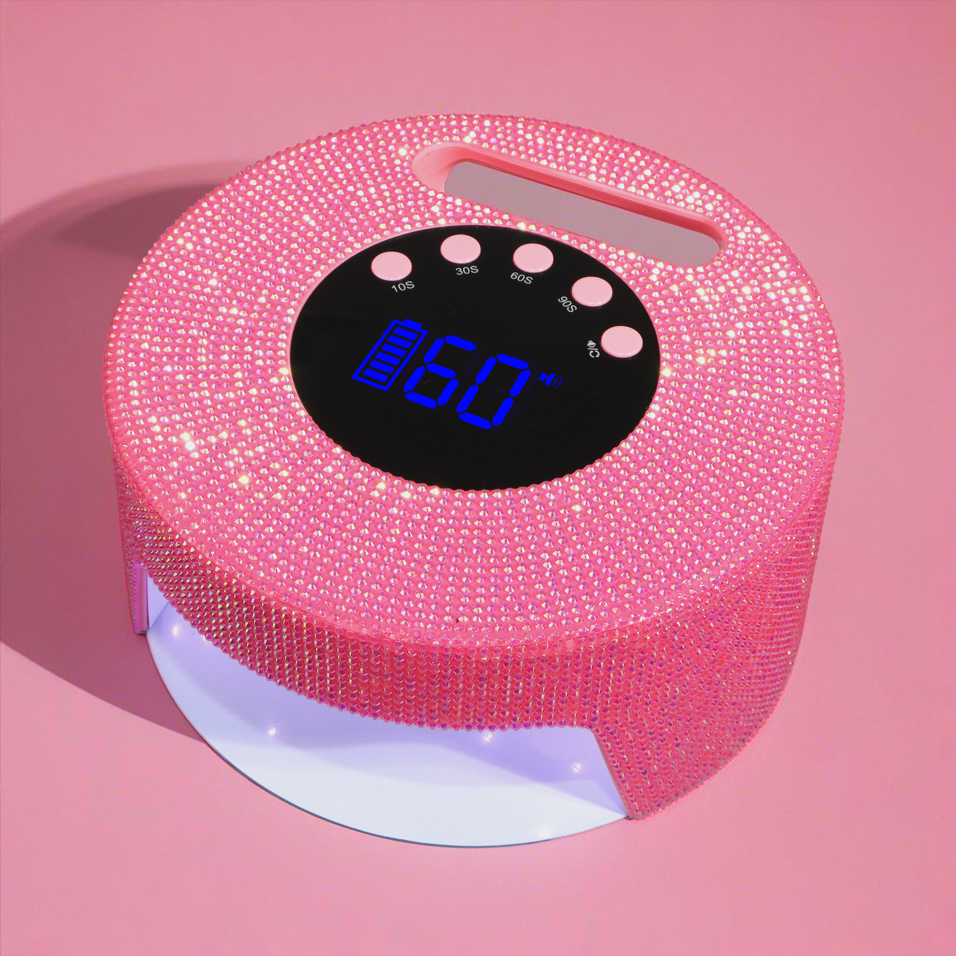 Cordless Rechargeable Uv Led Nail Lamp Purple 54w Professional Nail Dryer Curing Manicure Lamp with Rhinestones