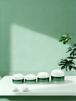 Flacon en verre dégradé vert givré avec bouchon blanc - Contenant de luxe pour sérum cosmétique et huile essentielle - Flacons de soin de la peau de luxe