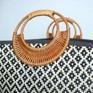 Cesta de Almacenamiento Multiusos de Ratán Natural Estilo Bohemio, Bolsa de Compras - Product Image 4