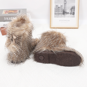 Bottes en fourrure imitation paon chaudes et tendance pour femmes, style 100% nouveau, best-seller - Product Image 5