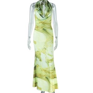 <span class=keywords><strong>Robe</strong></span> maxi vert émeraude à l'aquarelle, élégance <span class=keywords><strong>fluide</strong></span>, soirées d'été, vêtements sexy, nouvelles robes d'été pour femmes - Product Image 5