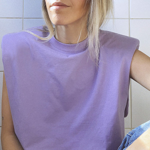 MOTE-AC258 de moda para mujer, <span class=keywords><strong>camiseta</strong></span> sin mangas <span class=keywords><strong>con</strong></span> <span class=keywords><strong>hombreras</strong></span>, nueva - Product Image 5