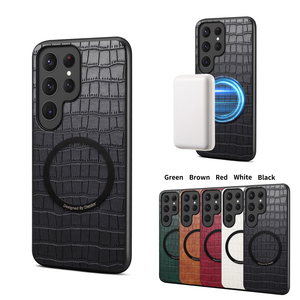 Denior Ultra-slim Lightweight Minimalist Profile Build Premium Faux Croc Skin Magnetic Shell for <strong>Samsung</strong> S26 S25 S24 S23 Series - Product Image 1