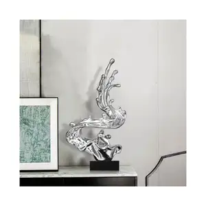 Adornos de ondas abstractas para el hogar moderno, escultura artesanal de resina para decoración del hogar a la venta