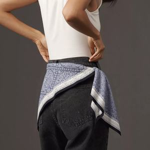 ผ้าพันคอไหมมัลเบอร์รี่พิมพ์ลายโลโก้ตามสั่ง ผ้าพันคอผ้าฝ้ายลายชาติพันธุ์สำหรับผู้หญิง - Product Image 2