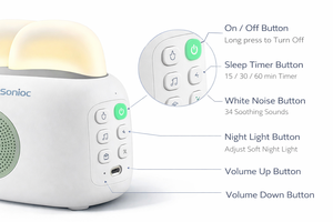 Machine à bruit blanc rechargeable pour chevet avec lumière RGB, minuterie, commande vocale et woofer - Marque privée disponible - Product Image 5