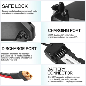 Batterie de vélo EU 48V, pack de batteries au lithium de haute qualité 48V 13Ah 15Ah 20Ah Hailong 5 broches pour vélo électrique - Product Image 2