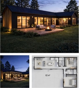 Maison préfabriquée en acier <span class=keywords><strong>à</strong></span> structure modulaire, best-seller, avec conception imperméable, pour hôtel, appartement, villa, cabane modulaire - Product Image 1