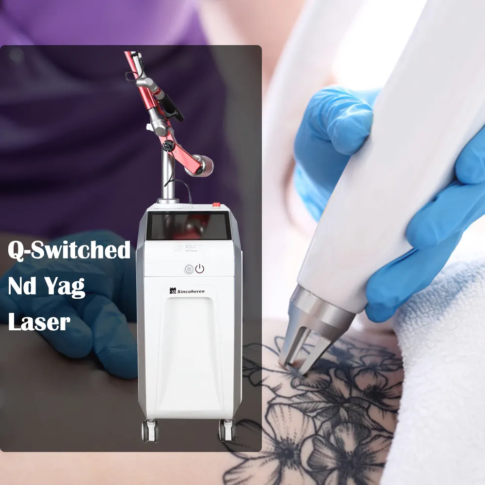 Sincoheren Q Switch Nd Yag Laser Carbon Peel Pulso Longo Tatuagem Pigmentação Remoção Pele Whitening Machine