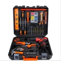 Perceuse électrique domestique de haute qualité, ensemble d'outils de quincaillerie Portable en acier au carbone de voiture, ensemble de perceuse électrique au Lithium 4 pièces