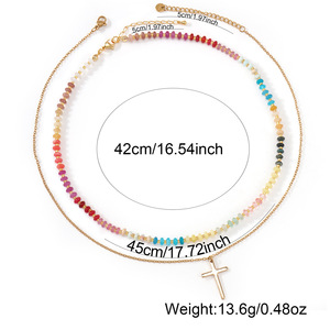 Ensemble de colliers faits à la main avec perles colorées et <span class=keywords><strong>crucifix</strong></span> pour la portée - Product Image 6