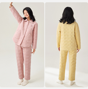 Pigiama Invernale Anzhiban a Tre Strati in Pile, Caldo Completo da Casa in Corallo con Elastico in Vita per Ragazze/Donne - Product Image 5