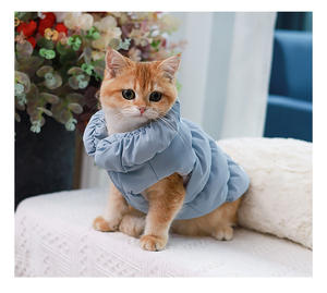เสื้อกั๊กฤดูหนาวทันสมัยสำหรับสุนัขและแมว ลายเรียบ ผ้าโพลีเอสเตอร์ สำหรับเสื้อผ้าสัตว์เลี้ยง - Product Image 5