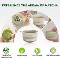 Ensemble de fouets à matcha 6 pièces, kit de thé japonais traditionnel avec fouet en bambou, bol en céramique et tamis, cadeau de démarrage pour le matcha pour Noël