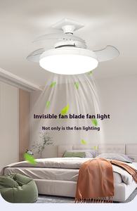 Transfronterizo E27 tornillo desmontable integrado silencioso Control remoto ventilador de techo lámpara LED DC para sala de estar comedor hogar - Product Image 3