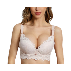 Sujetador de encaje push-up moldeador de cuerpo con logo personalizado para mujer, talla grande, nuevo diseño, transpirable, con tirantes ajustables, tejido sólido - Product Image 4