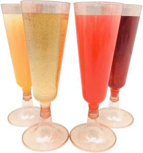 Vaso de Plástico Desechable de 5 OZ 150 ML para Champán, Vino, Fiestas, con Diseño de Puntos Dorados, Vaso de <span class=keywords><strong>Prueba</strong></span> - Product Image 4