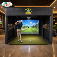 Tente de Simulation de Golf Gonflable Professionnelle – Écran de Projection en PVC Durable avec Support de Projecteur